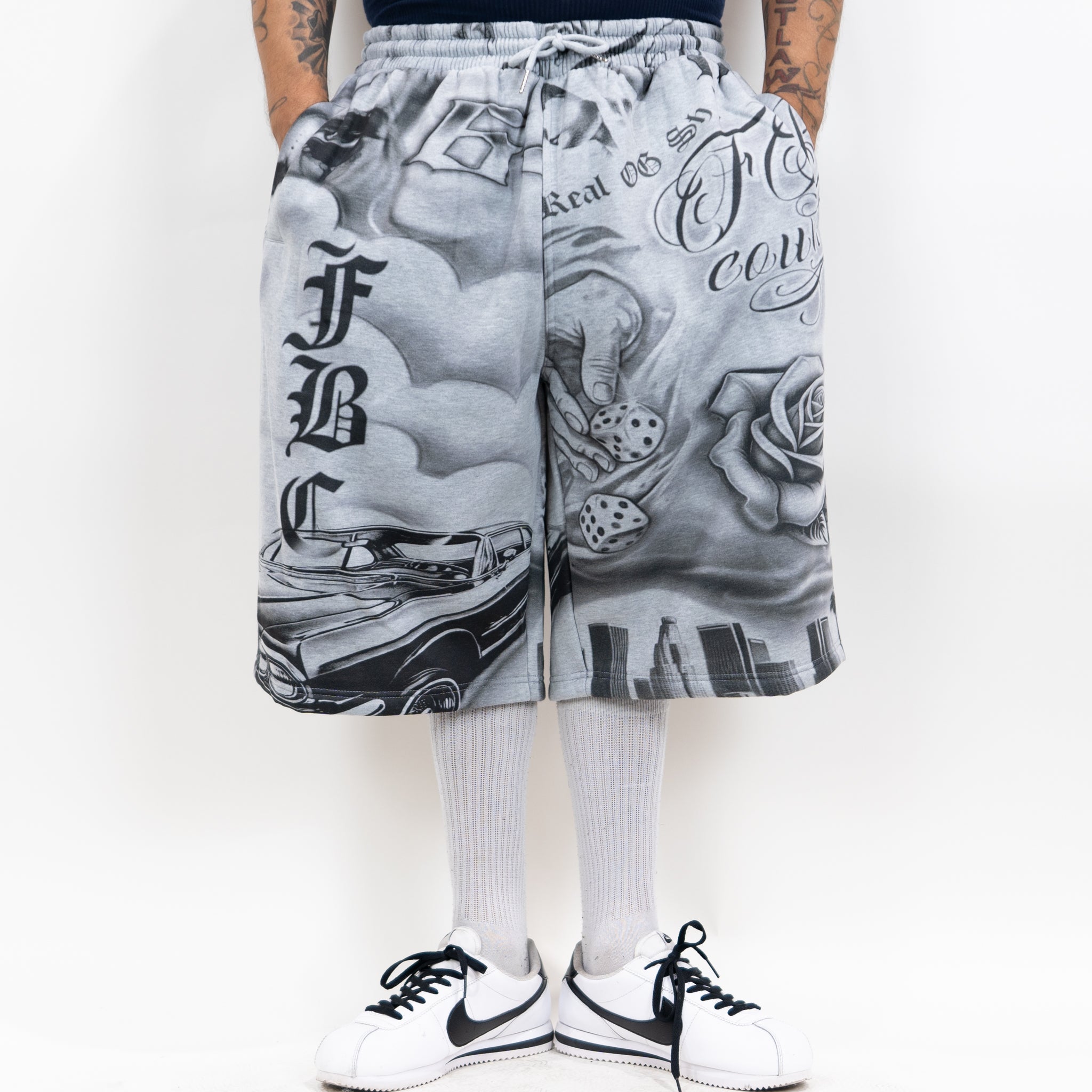 FB County Tatted Up Baggy Fleece Shorts