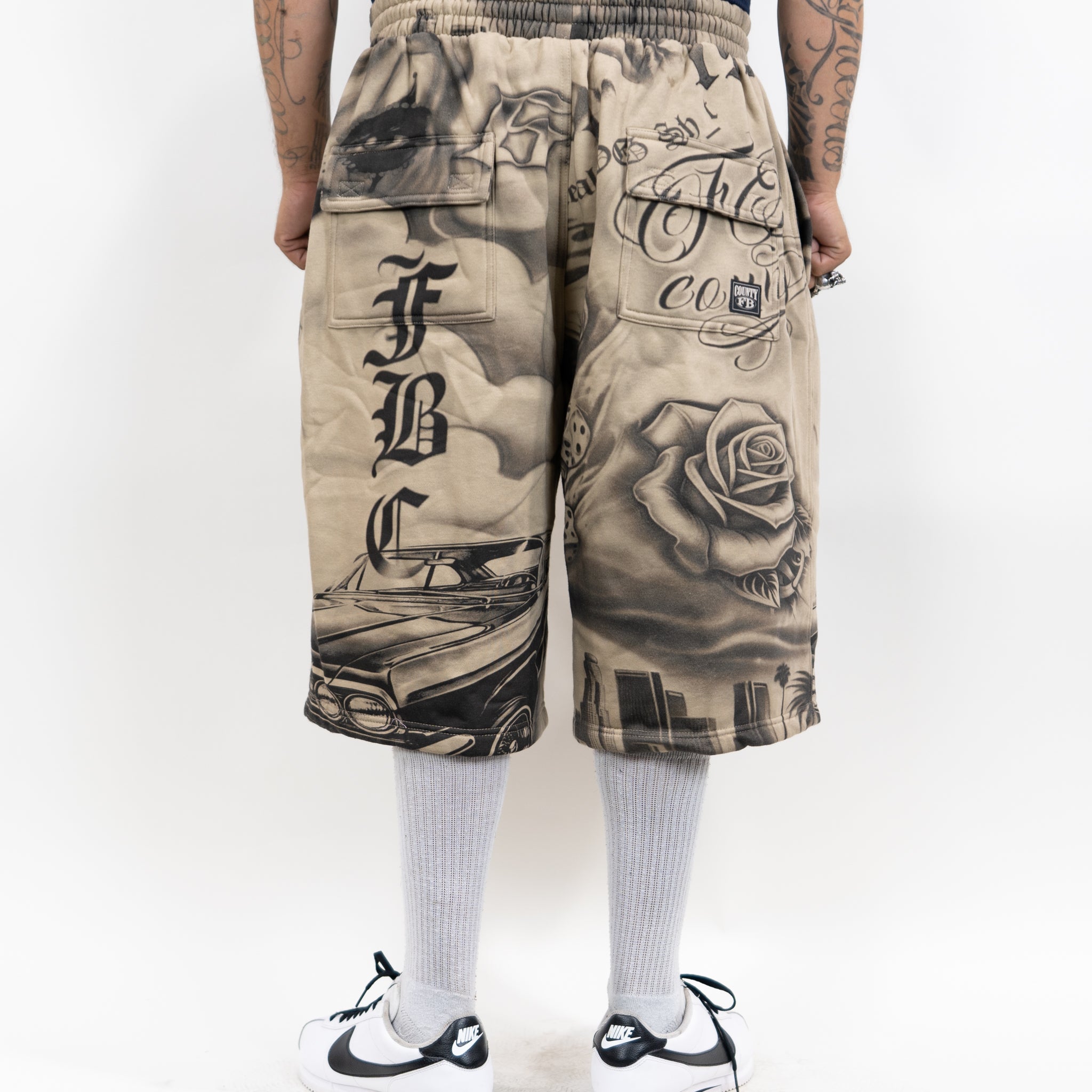FB County Tatted Up Baggy Fleece Shorts