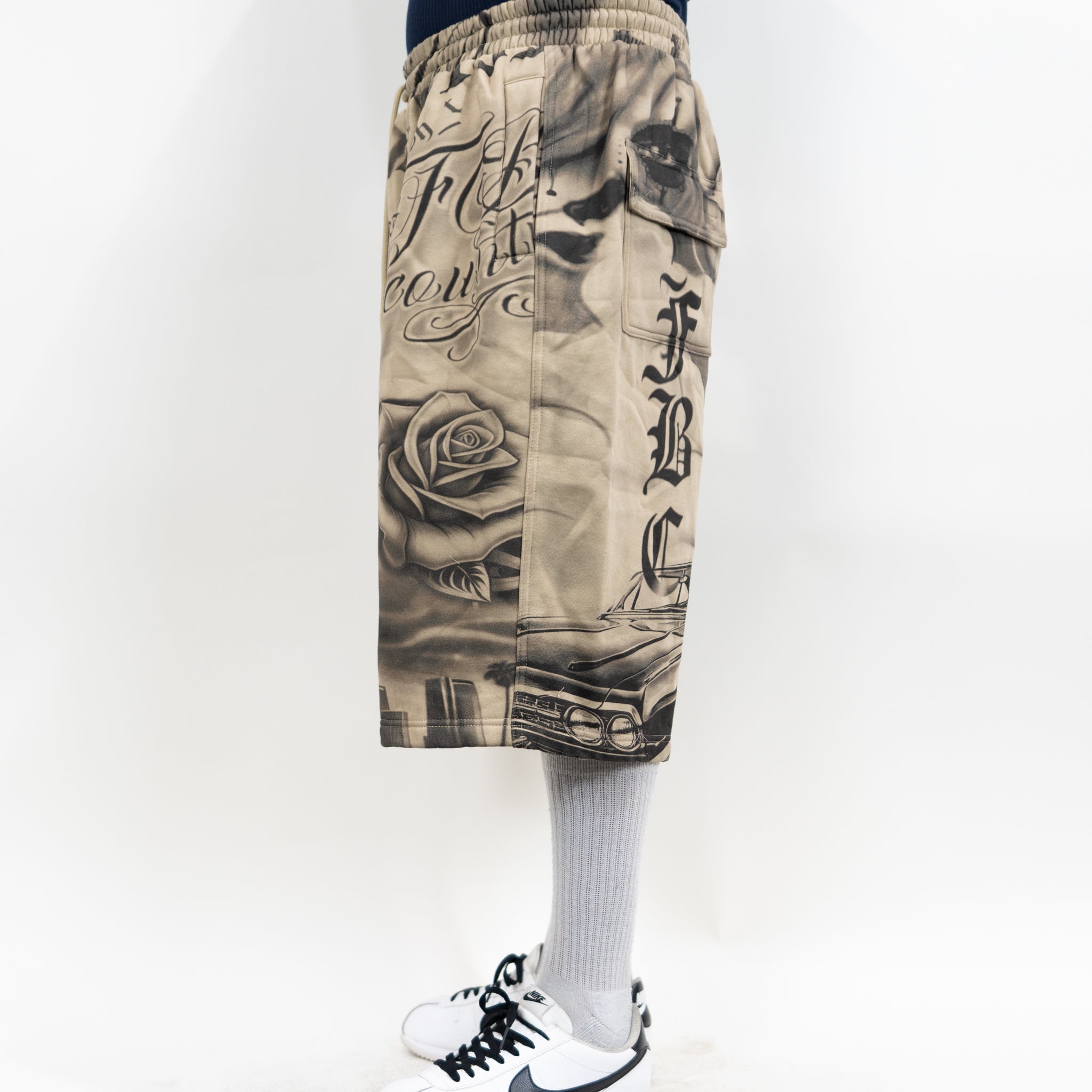 FB County Tatted Up Baggy Fleece Shorts