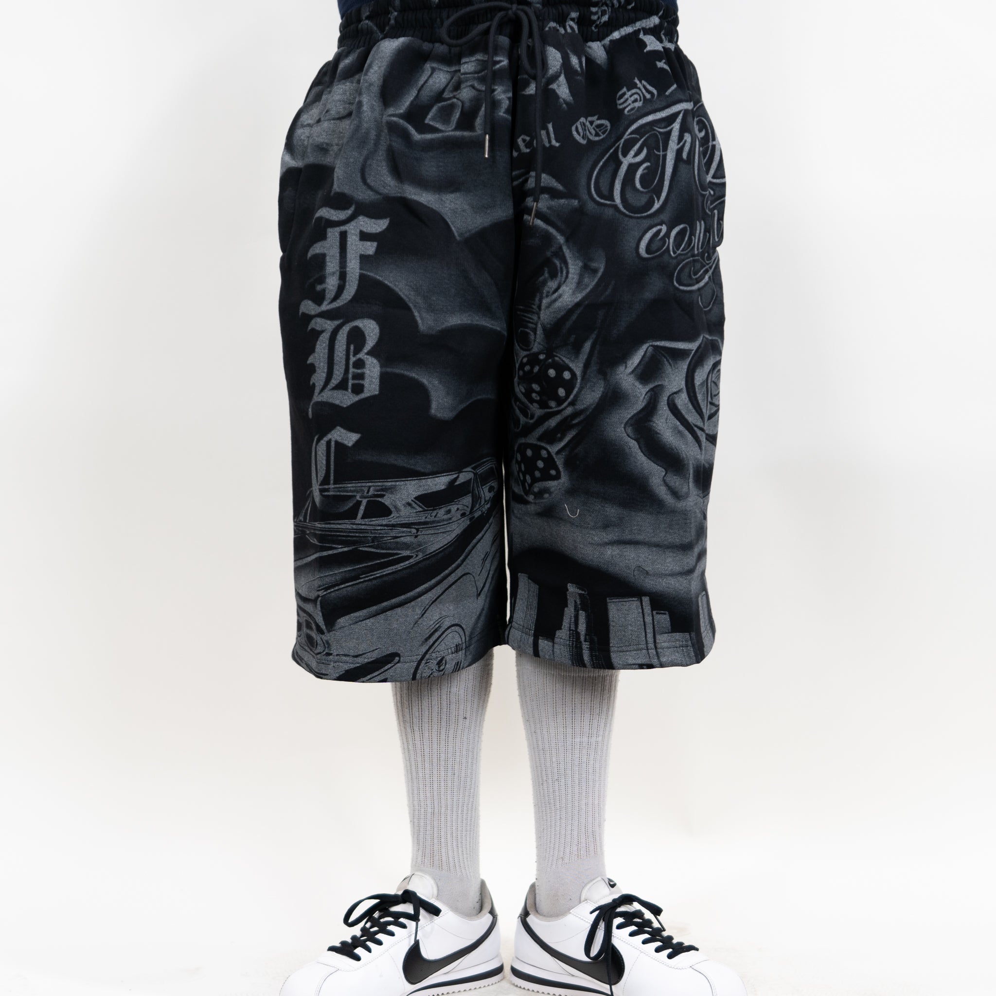 パンツ FB County Inked Up Baggy Fleece Shorts FB County Tatted Up Baggy Fleece Shorts