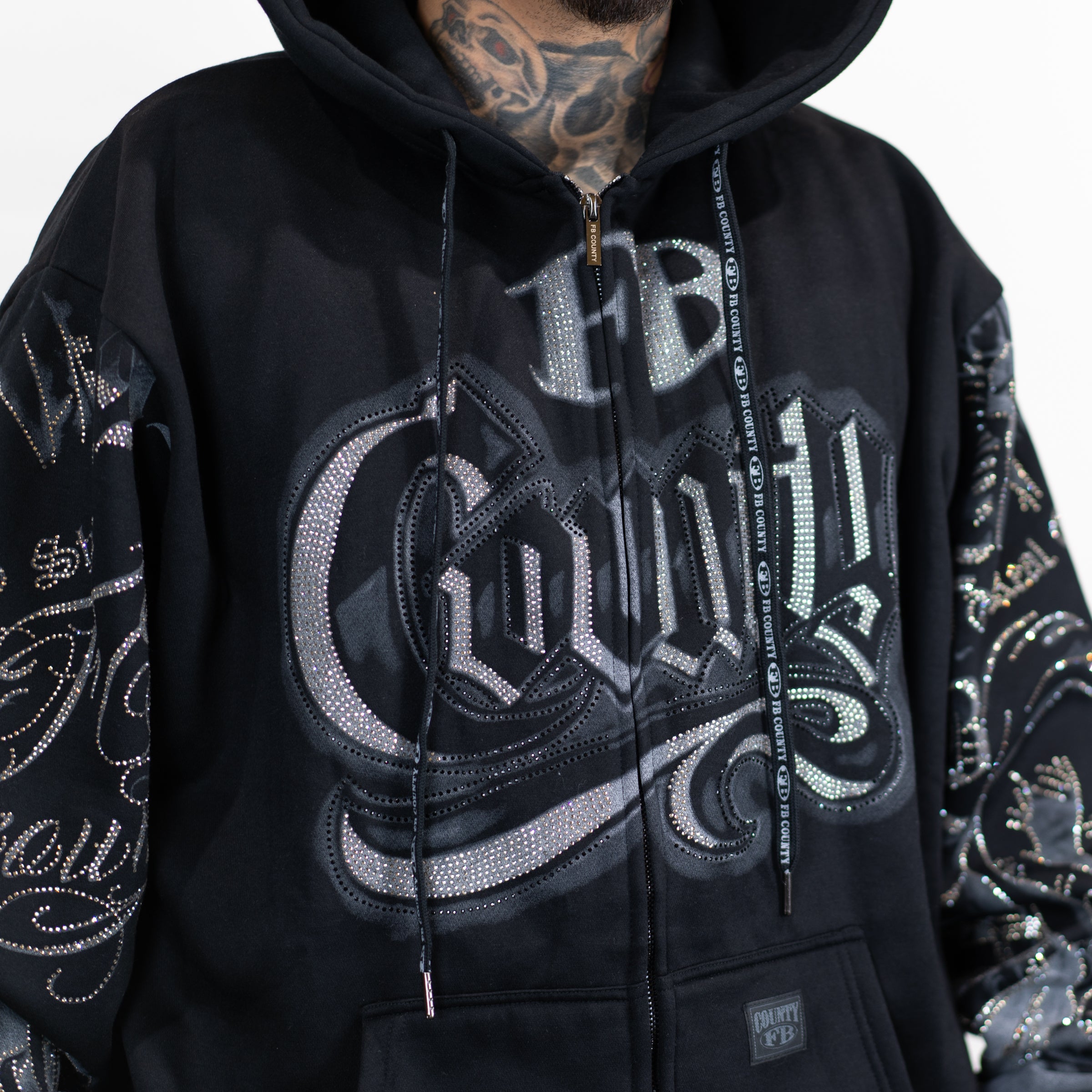 FB County Rhinestone Tatted Up Hoodie