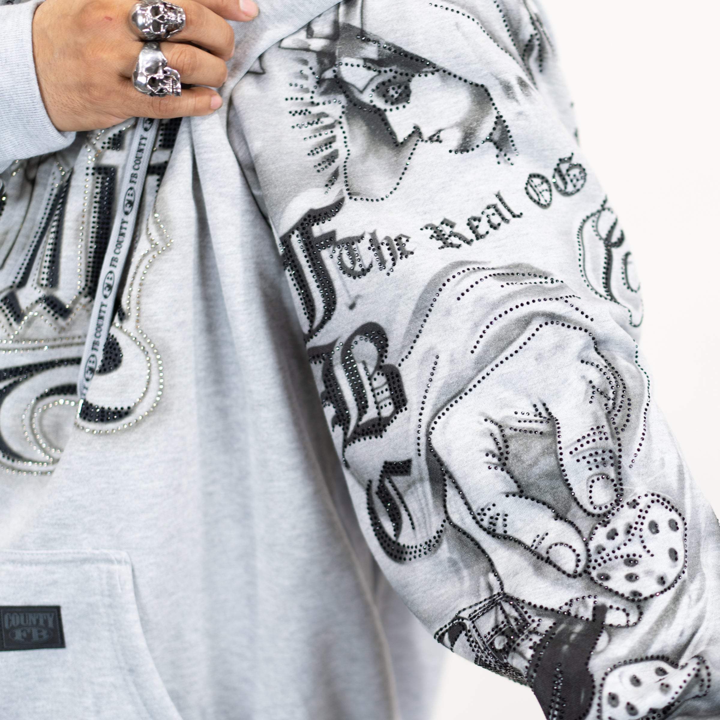 FB County Rhinestone Tatted Up Hoodie