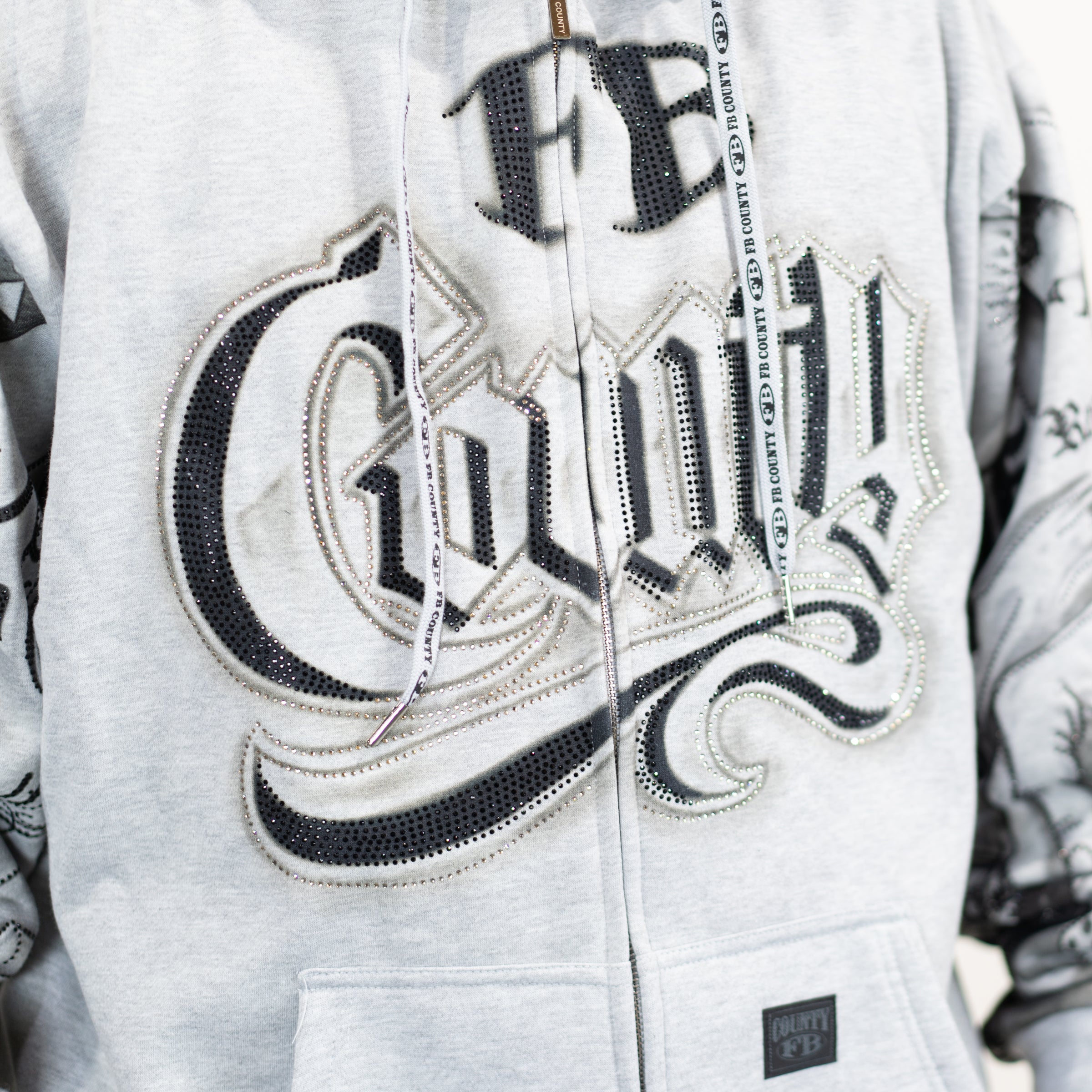 FB County Rhinestone Tatted Up Hoodie