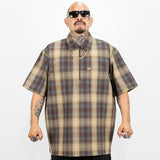 FB County Short Sleeve Checker Zip Shirt - Big & Tall Sizes