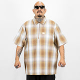 FB County Short Sleeve Checker Zip Shirt - Big & Tall Sizes