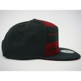 FB County Charlie Brown Cap/Hat Black/Burgundy Right Side. Chicano Style Cap. Flat Bill. Charlie Brown Design.