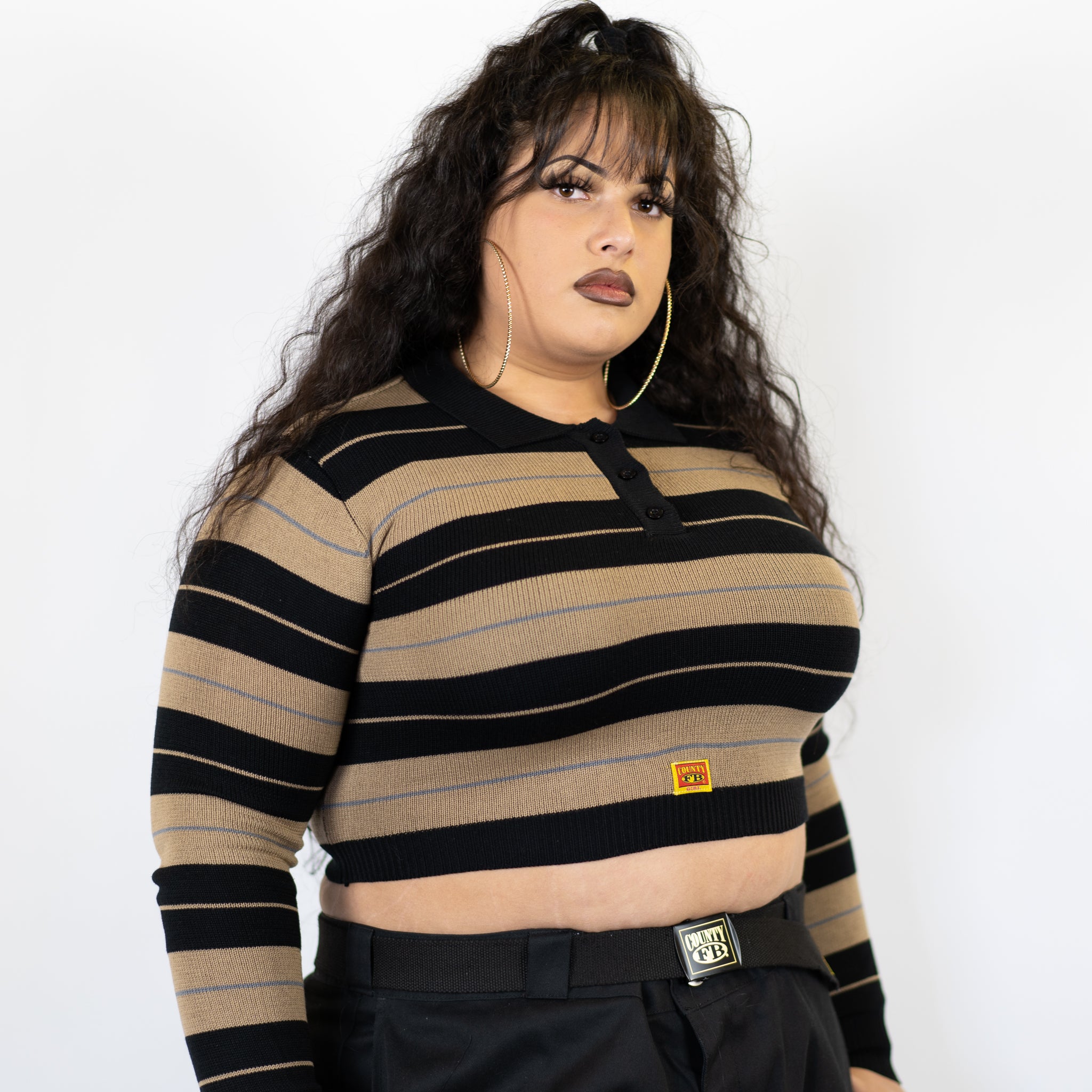 FB County Long Sleeve Charlie Brown Crop Top