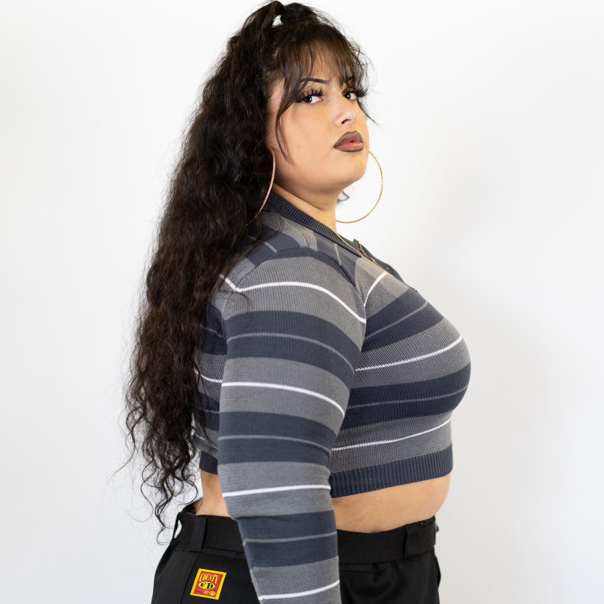 FB County Long Sleeve Charlie Brown Crop Top