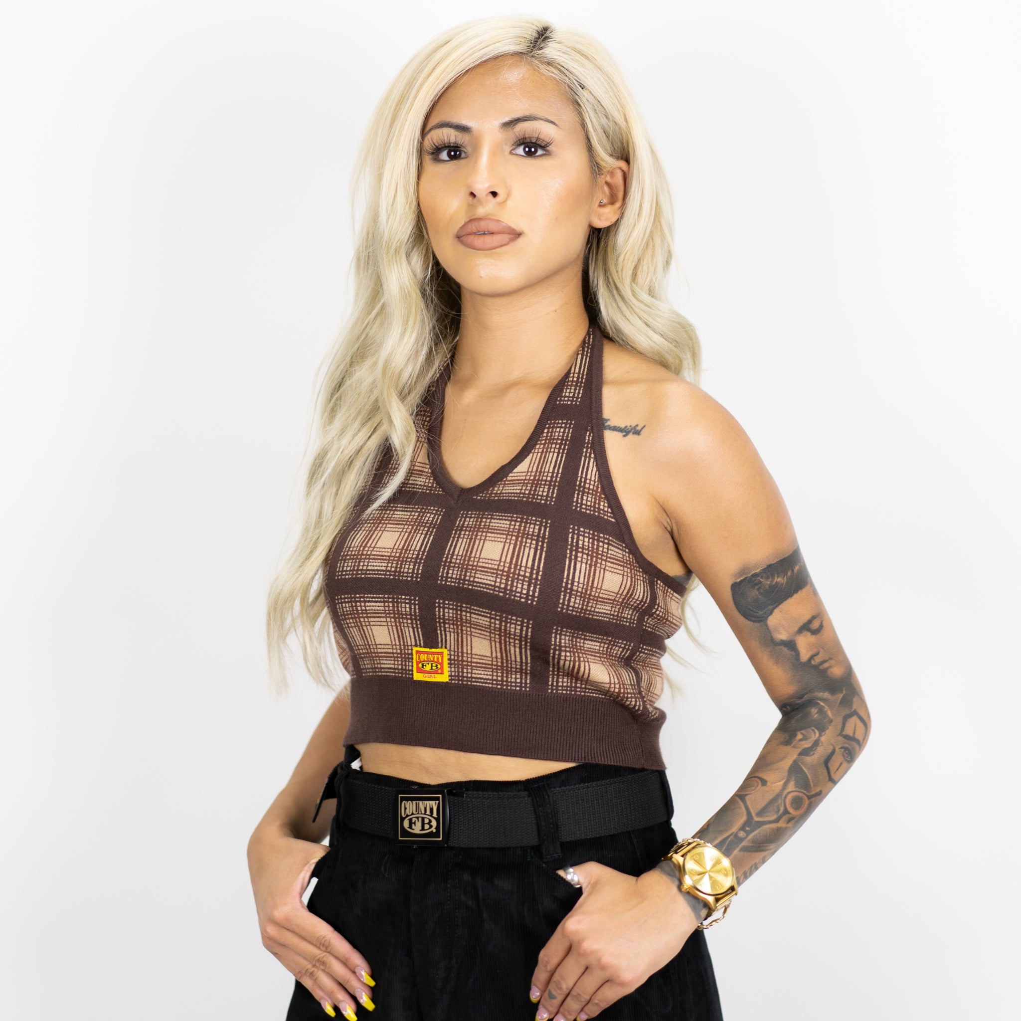 FB County Flannel Halter Top