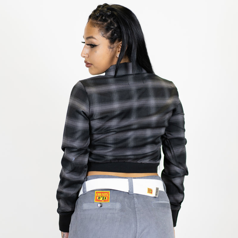 FB County Long Sleeve Flannel Crop Top