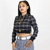 FB County Long Sleeve Flannel Crop Top