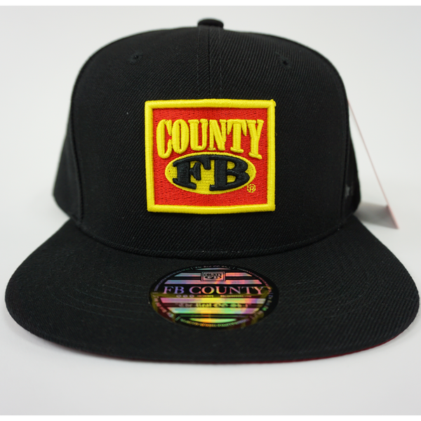 FB County 3D Cap/Hat. Black With 3D Logo. FB County Snapback. Flat Bill. Chicano Hats