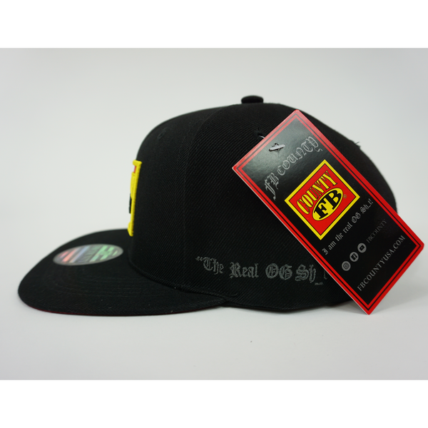 Left Side of the FB County 3D Cap/Hat. Embroidered "The Real OG Sh_t"