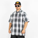 FB County Short Sleeve Checker Zip Shirt - Big & Tall Sizes