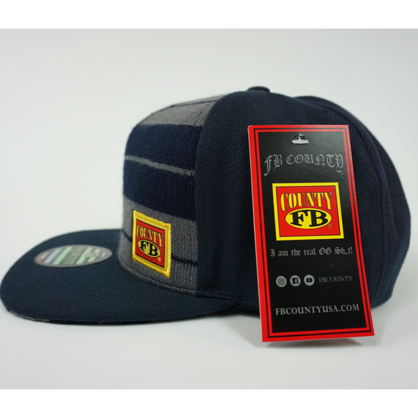 FB County Charlie Brown Cap/Hat Navy/Grey Left Side with FB County Tag.