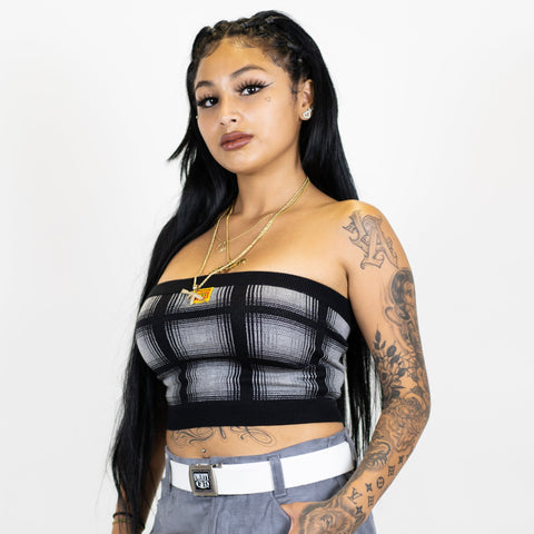 women-flannel-tube-black-grey-